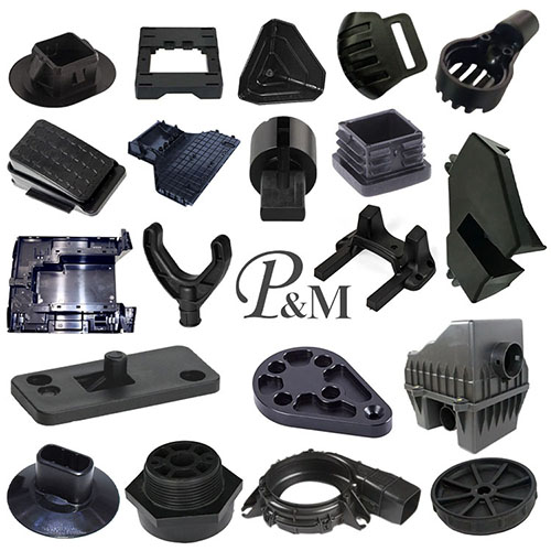 Stampaggio ad iniezione in PVC nero